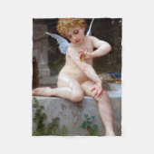 Cupid met een vlinder, Bouguereau Fleece Deken (Voorkant)