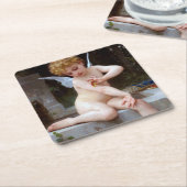 Cupid met een vlinder, Bouguereau Kartonnen Onderzetters (Schuin)