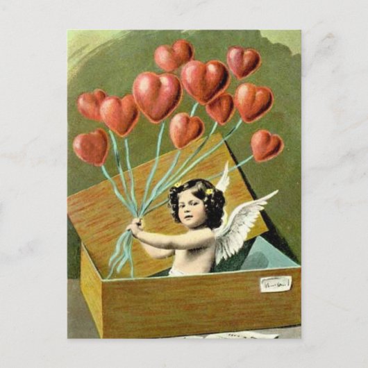 Cupid met Heart Bouquet Briefkaart (Voorkant)