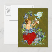 Cupid & Moonbeam Valentijn Feestdagenkaart (Voorkant / Achterkant)