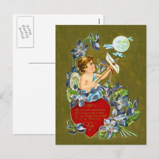  Cupid & Moonbeam Valentijn Feestdagenkaart (Voorkant / Achterkant)