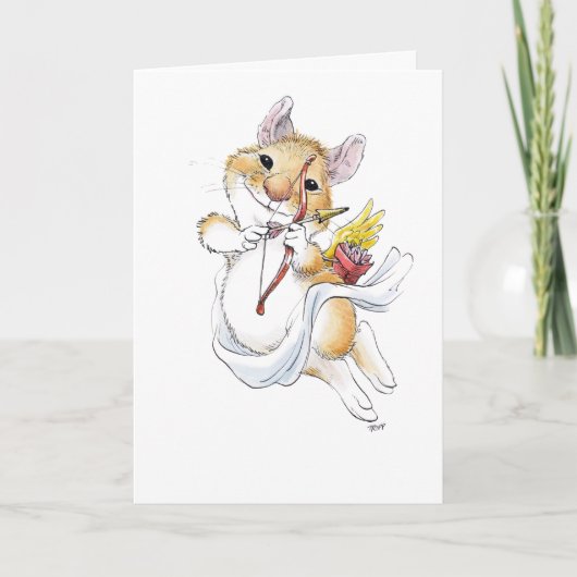 Cupid Muis Valentijnsdagkaart Kaart (Voorkant)