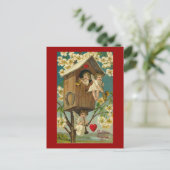 Cupid Musicians in A Treehouse Briefkaart (Staand voorkant)