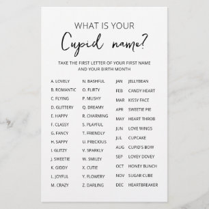 Cupid Name Game Valentijnsdag Party game