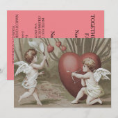 Cupid Net Hart Boog Pijl Trouw Uitnodiging (Voorkant / Achterkant)