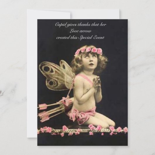 Cupid nodigt je via Cordially uit tot huwelijksuit Kaart (Voorkant)