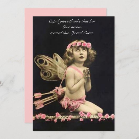 Cupid nodigt je via Cordially uit tot huwelijksuit Kaart (Voorkant / Achterkant)