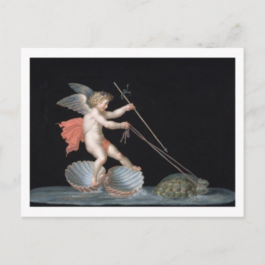 Cupid onder leiding van Tortoises (olie op het pan Briefkaart (Voorkant)