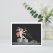 Cupid onder leiding van Tortoises (olie op het pan Briefkaart (Staand voorkant)