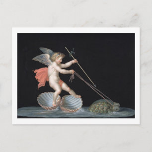 Cupid onder leiding van Tortoises (olie op het pan Briefkaart