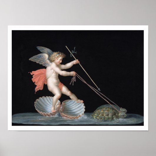Cupid onder leiding van Tortoises (olie op het pan Poster (Voorkant)