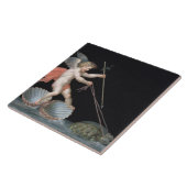 Cupid onder leiding van Tortoises (olie op het pan Tegeltje (Zijkant)