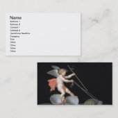 Cupid onder leiding van Tortoises (olie op het pan Visitekaartje (Voorkant / Achterkant)