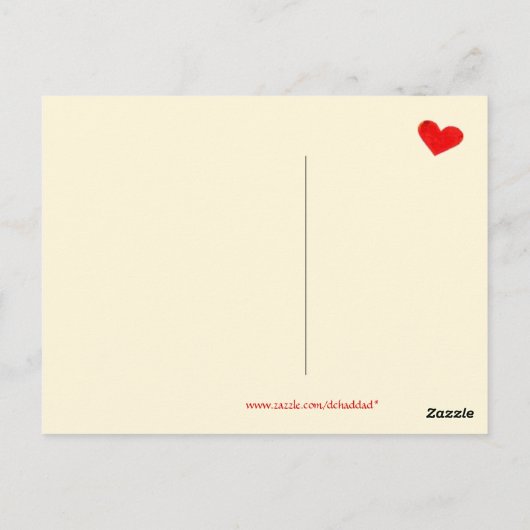 Cupid op een hart - Briefkaart (Achterkant)