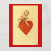 Cupid op een hart - Briefkaart (Voorkant)