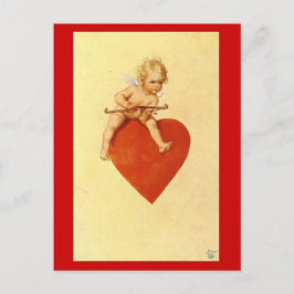 Cupid op een hart - Briefkaart