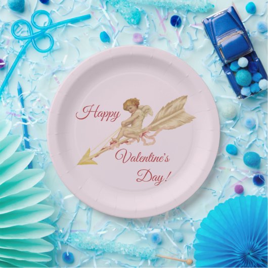 Cupid op pijl Custom Message Valentijn Papieren Bordje (Feest)