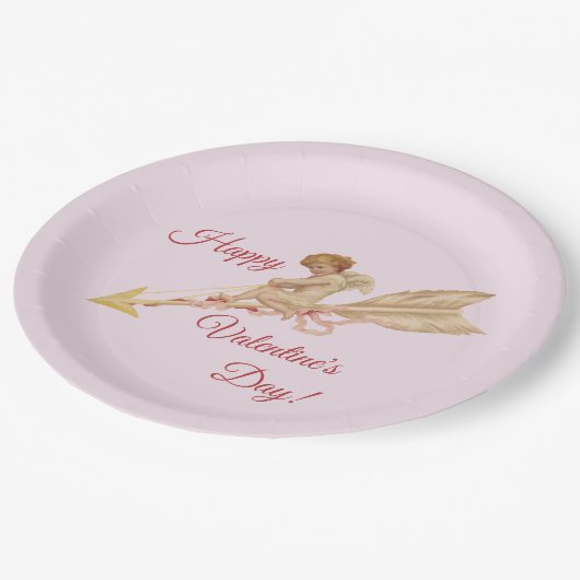 Cupid op pijl Custom Message Valentijn Papieren Bordje (Gekanteld)