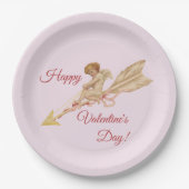 Cupid op pijl Custom Message Valentijn Papieren Bordje (Voorkant)