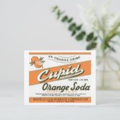  Cupid Oranje Soda Label Briefkaart (Staand voorkant)