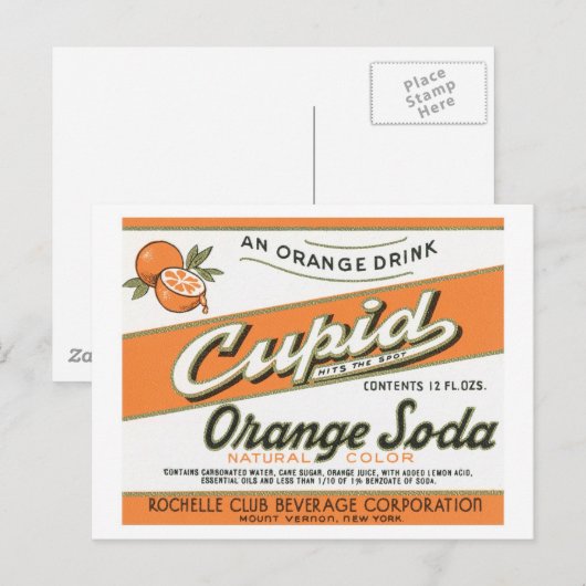  Cupid Oranje Soda Label Briefkaart (Voorkant / Achterkant)