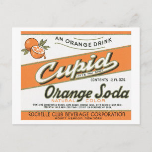 Cupid Oranje Soda Label Briefkaart