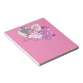 Cupid Pearls Floral Heart Pink Small Note Pad Notitieblok (Schuin)