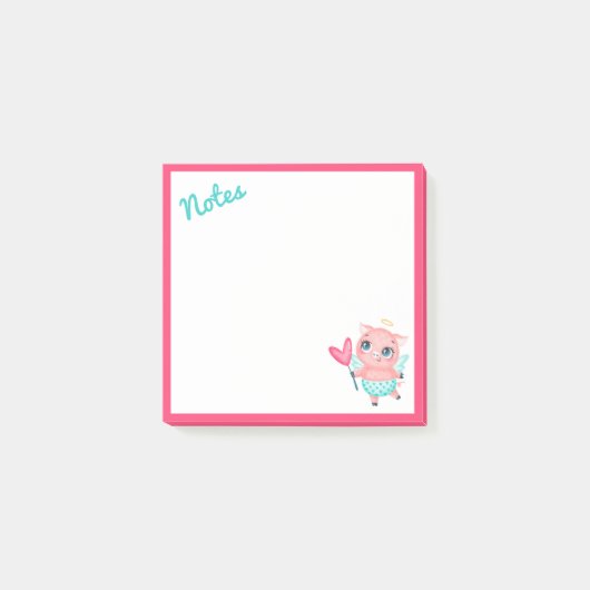 Cupid Pig Post-it Notes (Voorkant)