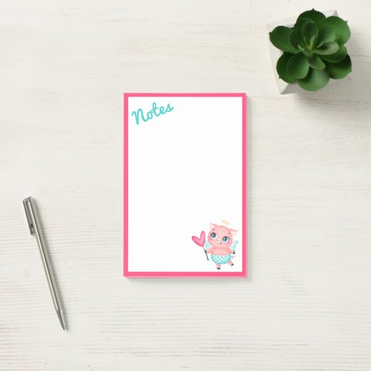 Cupid Pig Post-it Notes (Kantoor)