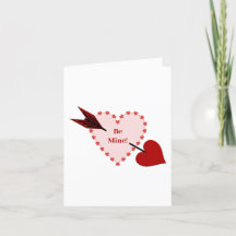 Cupid Pijl Door Hart Wees Van Mij Valentijnsdag 