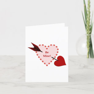 Cupid-pijl door hart wees van mij Valentijnsdag Kaart