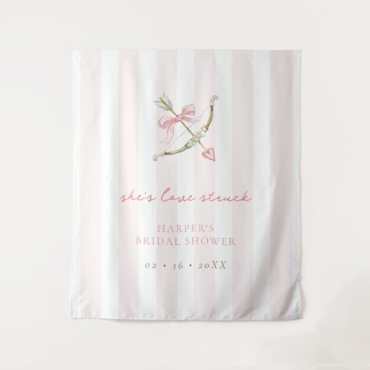 Cupid Pijl Verliefd Bruiloftsborrel Welkom Wandkleed (Voorkant)