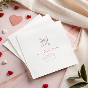 Cupid Pijl Verliefd Valentijn Bruiloft Feest Servet