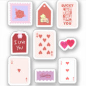 Cupid Pink Love Kaarten & Hearts Sticker (Voorkant)
