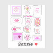 Cupid Pink Love Schudle Sticker (Vel)