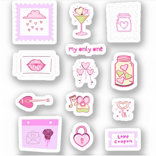 Cupid Pink Love Schudle Sticker (Voorkant)