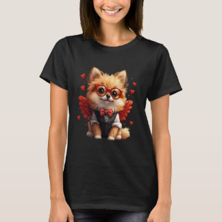 Cupid Pomeranian Valentijnsdag Hond Liefhebber Cad T-shirt