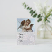 Cupid & Psyche als kinderen MONOGRAM Sapphire Pear Visitekaartje (Staand voorkant)