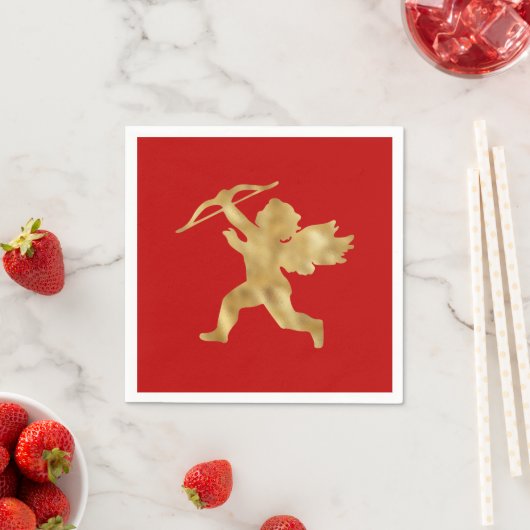 Cupid Red Gold Valentijn Servet (Insitu)
