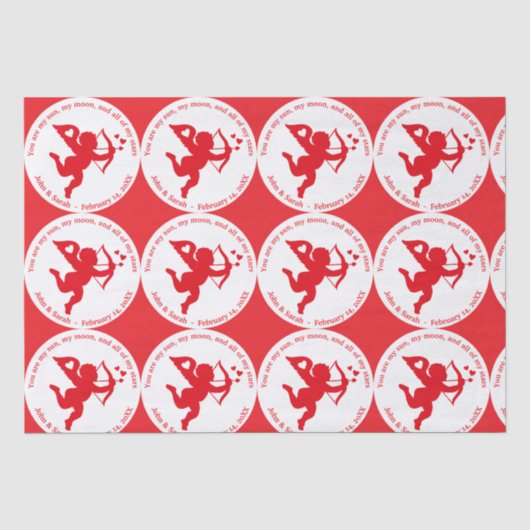 CUPID RED LOVE VALENTINE`S DAY TISSUEPAPIER (Voorkant)