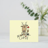 Cupid Reindeer Kerstoverhemden en cadeautjes Feestdagenkaart (Staand voorkant)