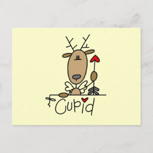 Cupid Reindeer Kerstoverhemden en cadeautjes Feestdagenkaart