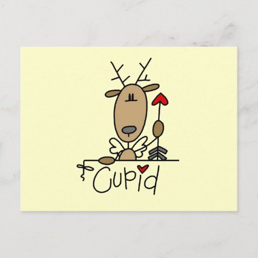 Cupid Reindeer Kerstoverhemden en cadeautjes Feestdagenkaart (Voorkant)
