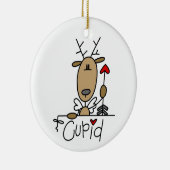 Cupid Reindeer Kerstoverhemden en cadeautjes Keramisch Ornament (Rechts)