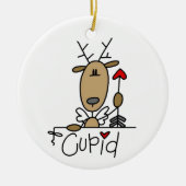 Cupid Reindeer Kerstoverhemden en cadeautjes Keramisch Ornament (Voorkant)