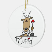 Cupid Reindeer Kerstoverhemden en cadeautjes Keramisch Ornament (Links)