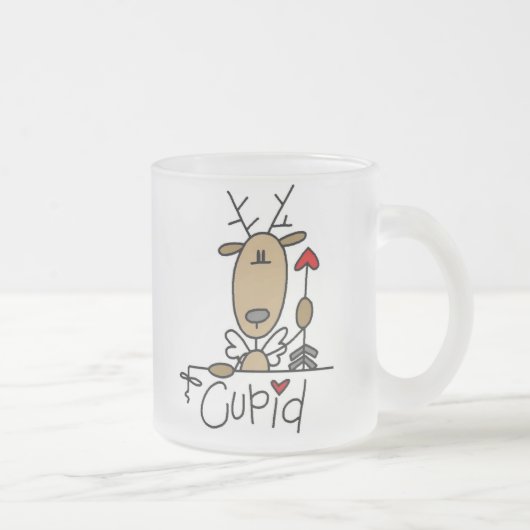 Cupid Reindeer Kerstoverhemden en cadeautjes Matglas Koffiemok (Rechts)