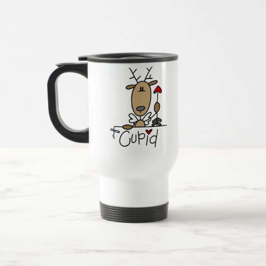 Cupid Reindeer Kerstoverhemden en cadeautjes Reisbeker (Links)