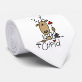 Cupid Reindeer Kerstoverhemden en cadeautjes Stropdas (Opgerold)
