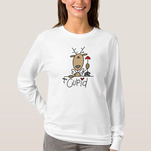 Cupid Reindeer Kerstoverhemden en cadeautjes T-shirt (Voorkant)